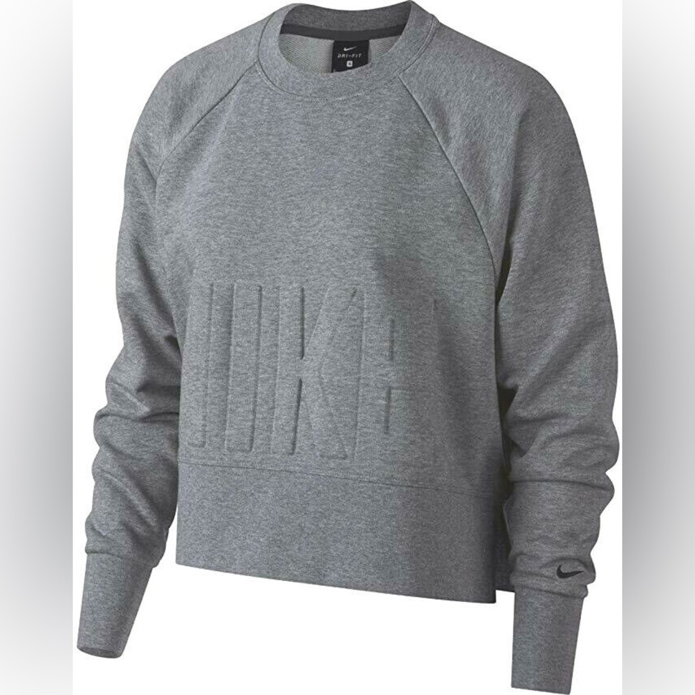 NIKE Gray Cropped Training Sweatshirt Medium NWT